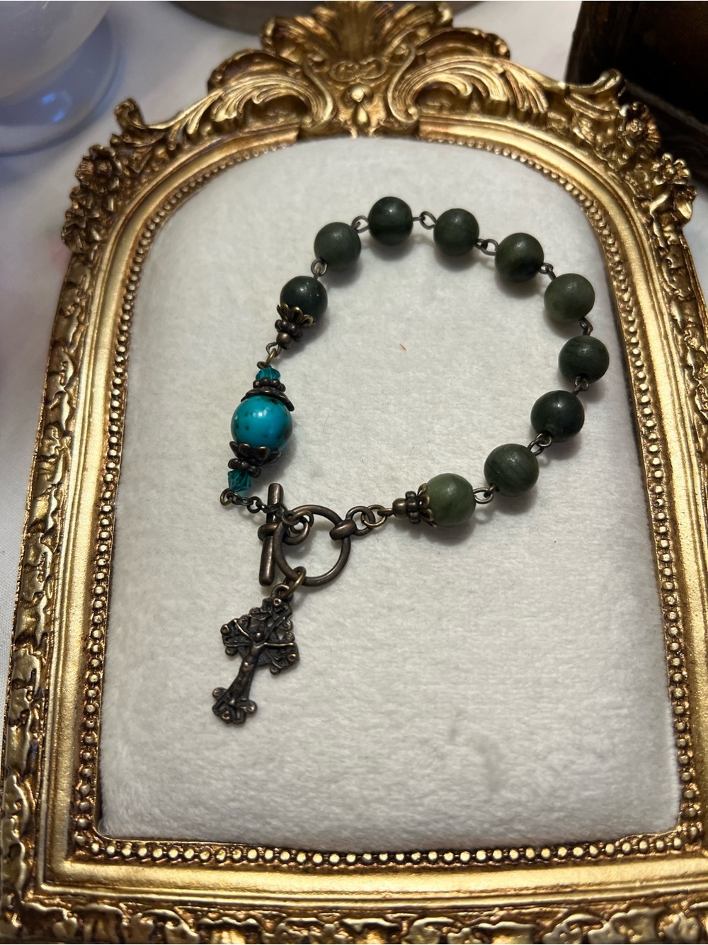 Rosary Bracey with Connemara Marble Beads